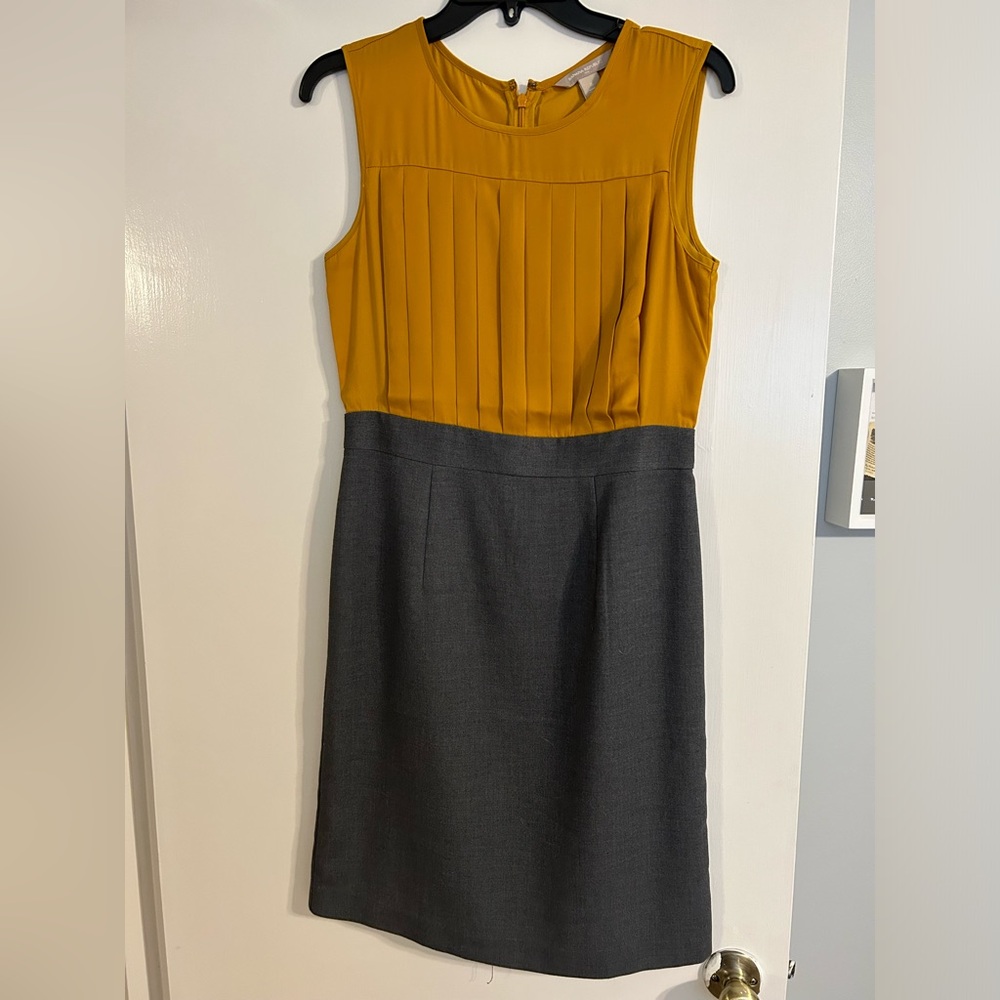 Banana Republic fall work dress size 6 - charcoal Grey/mustard yellow-Like new!
